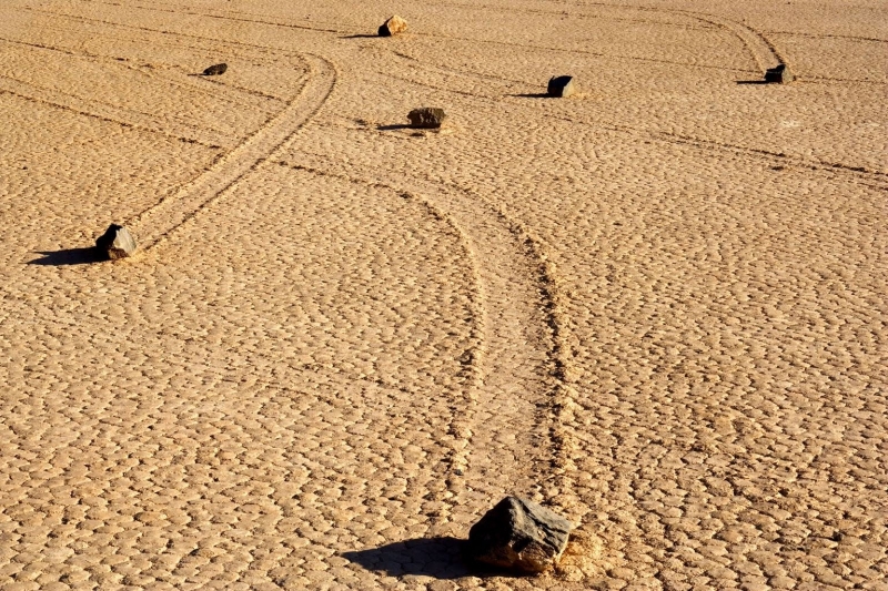 The stones move by themselves