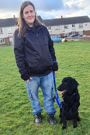 Beth Ponsford, 27, from Somerset, trained her heroic assistance dog Falcon to sniff out her low blood sugar levels