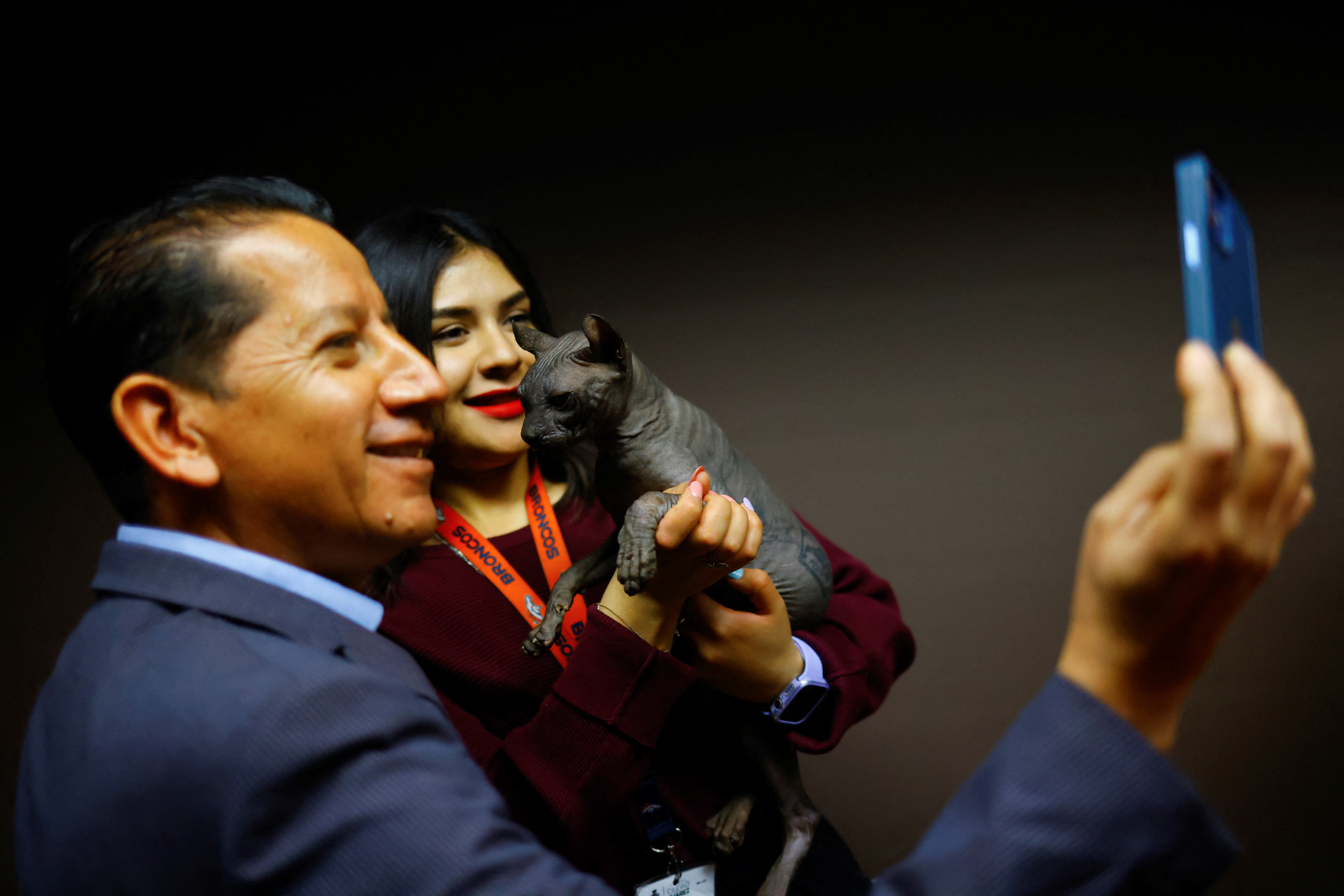 Sphynx cat rescued by police from the Cereso 3 prison in Ciudad Juarez