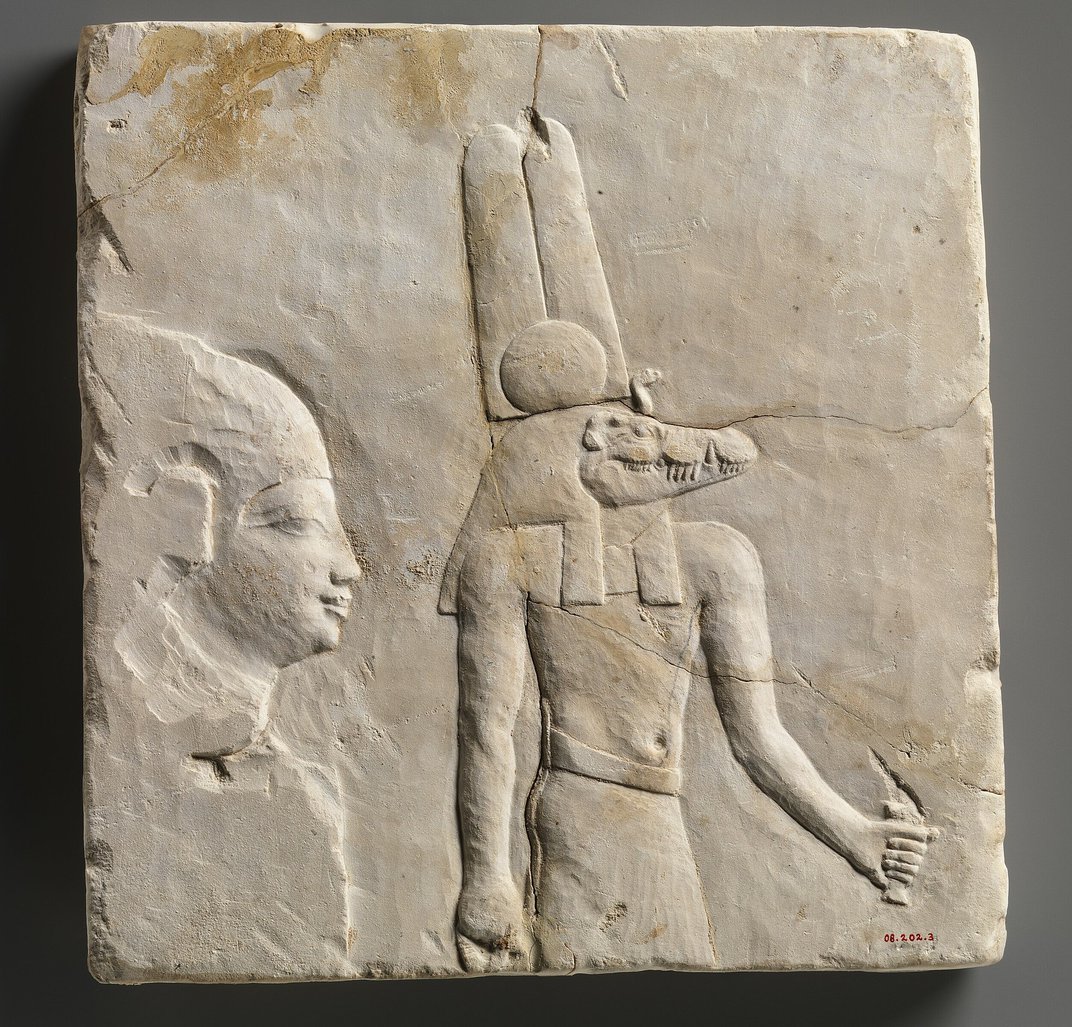 Plaque depicting the crocodile-headed god Sobek