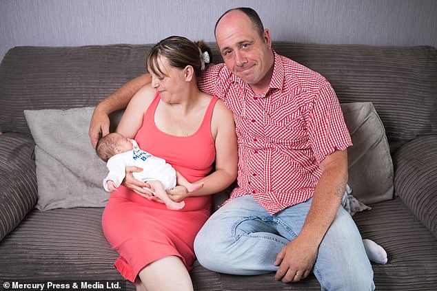 Helen with Harvey and her partner Paul (right), 43. Paul said Helen never gave up and would lift him up on bad days