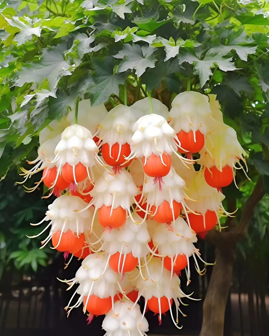 Plants Resembling Colorful Chandeliers With Both Flower-Like Flowers and Fruit-Like Structures Swing the Wonderfully Outdoors