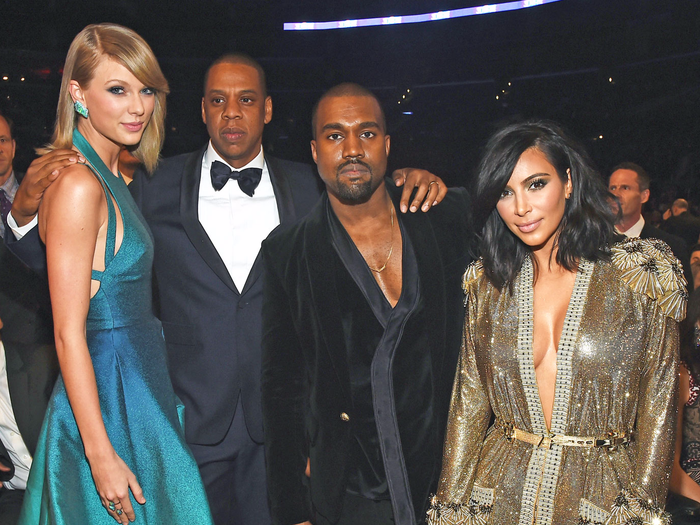 taylor swift jay z kanye west kim kardashian 2015 grammys